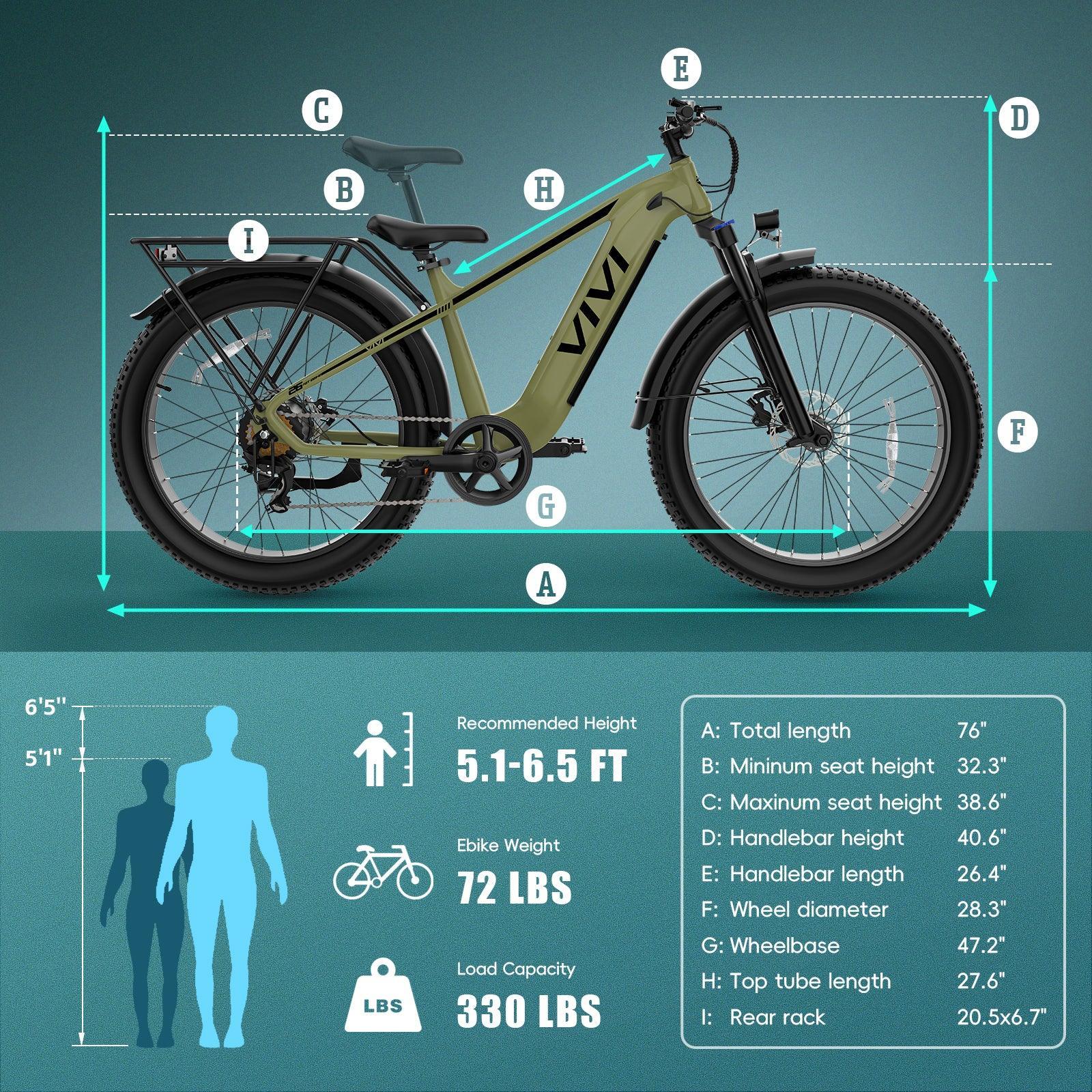 VIVI ACE01 Electric Bike All Terrain Fat Tire Electric Bike SGS Certified to UL2849 - Image 11
