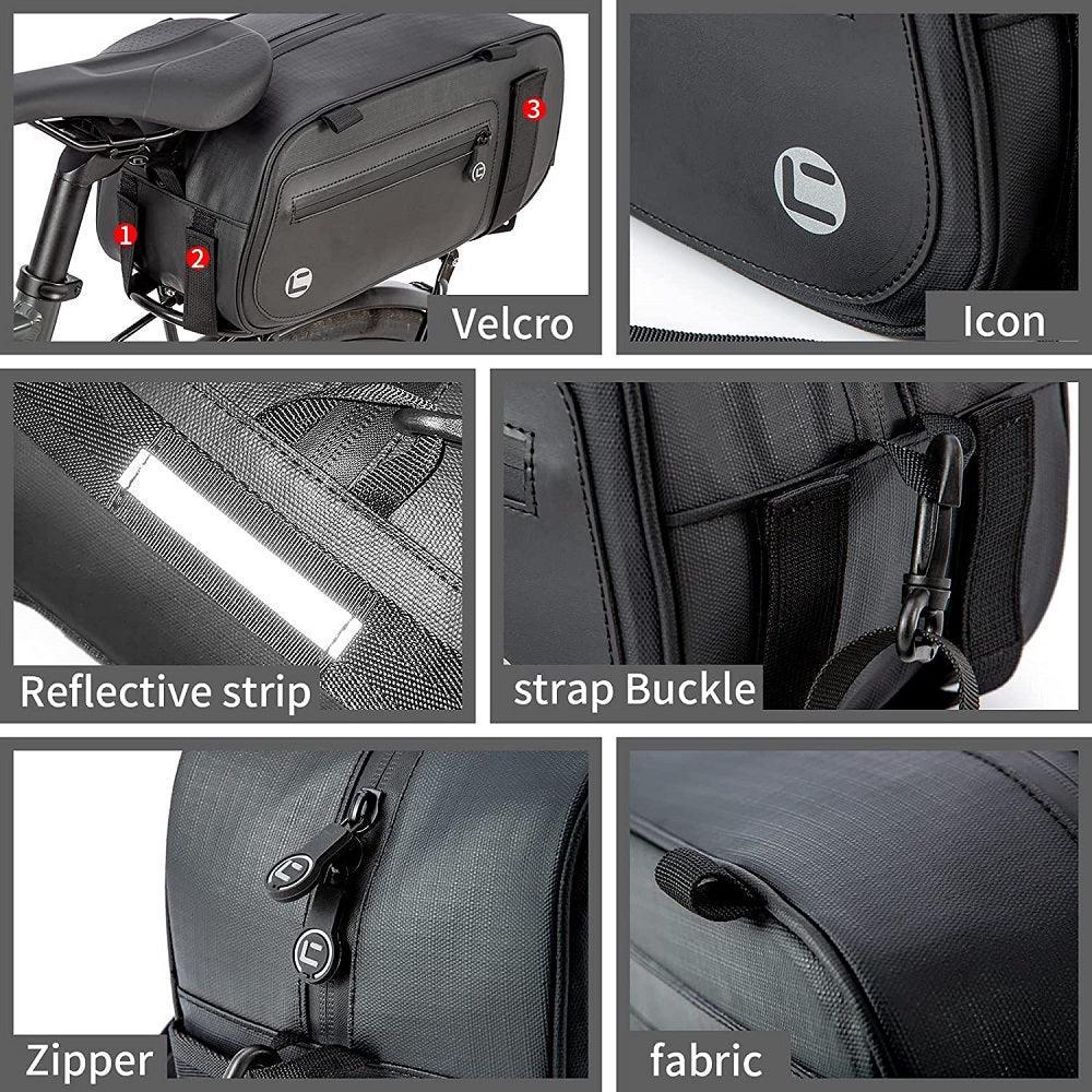 VIVI Bike Rear Rack Bag Bicycle Panniers Saddle Bag - Image 8
