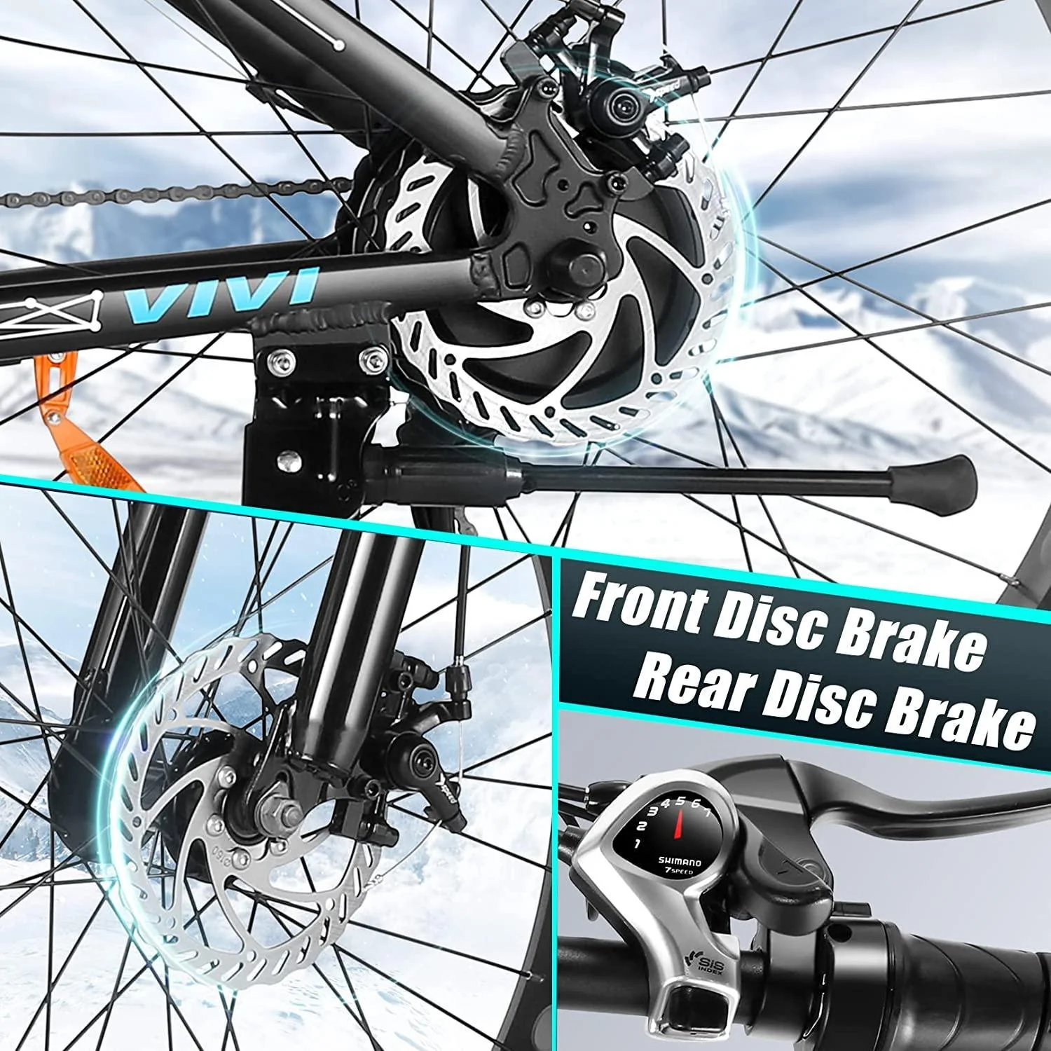 VIVI F26FUL Electric Bike Long Range Fat Tire Electric Bike SGS Certified to UL2849 - Image 12