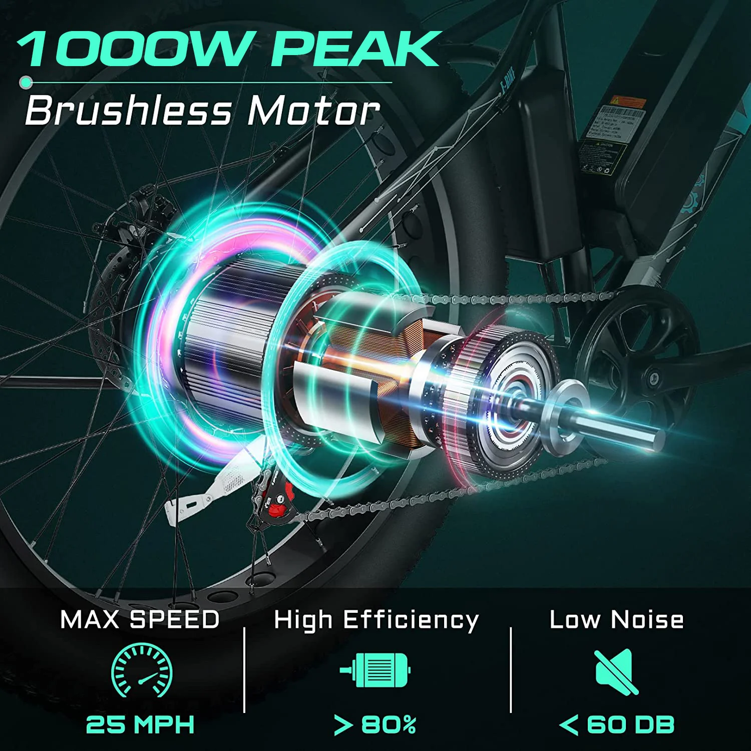 VIVI F26FUL Electric Bike Long Range Fat Tire Electric Bike SGS Certified to UL2849 - Image 4