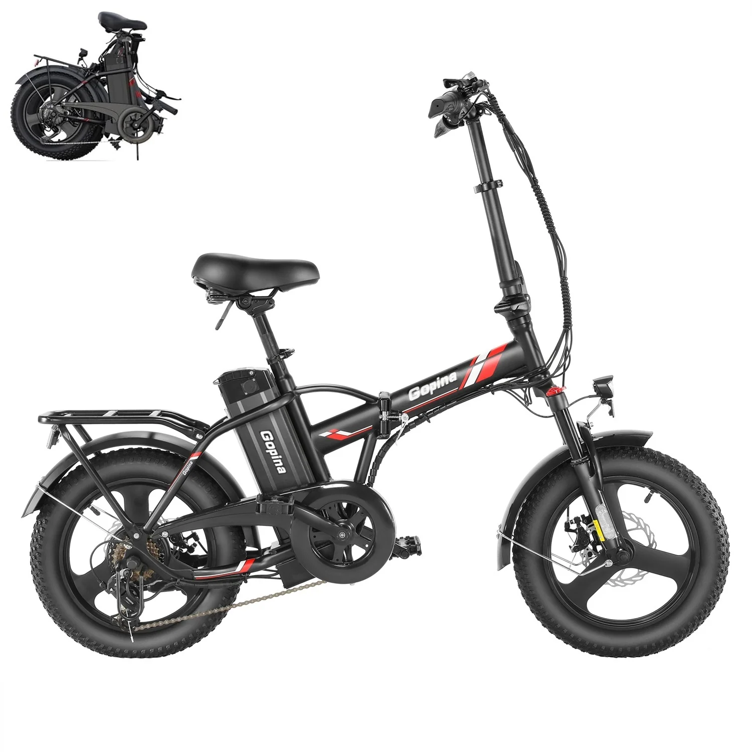 VIVI Gopina Electric Bike 3.0" Fat Tire Folding Electric Bike SGS Certified to UL2849 - Image 14