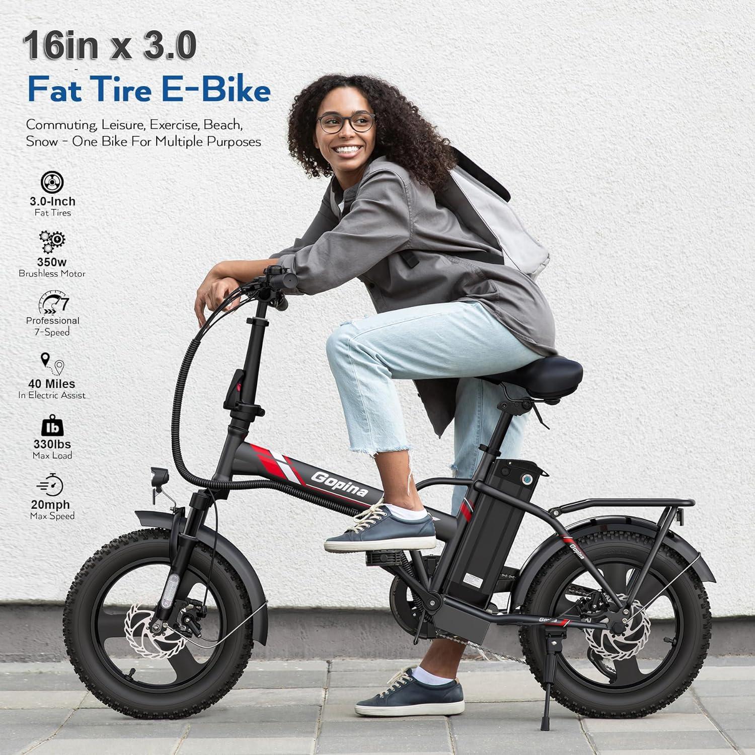 VIVI Gopina Electric Bike 3.0" Fat Tire Folding Electric Bike SGS Certified to UL2849 - Image 4