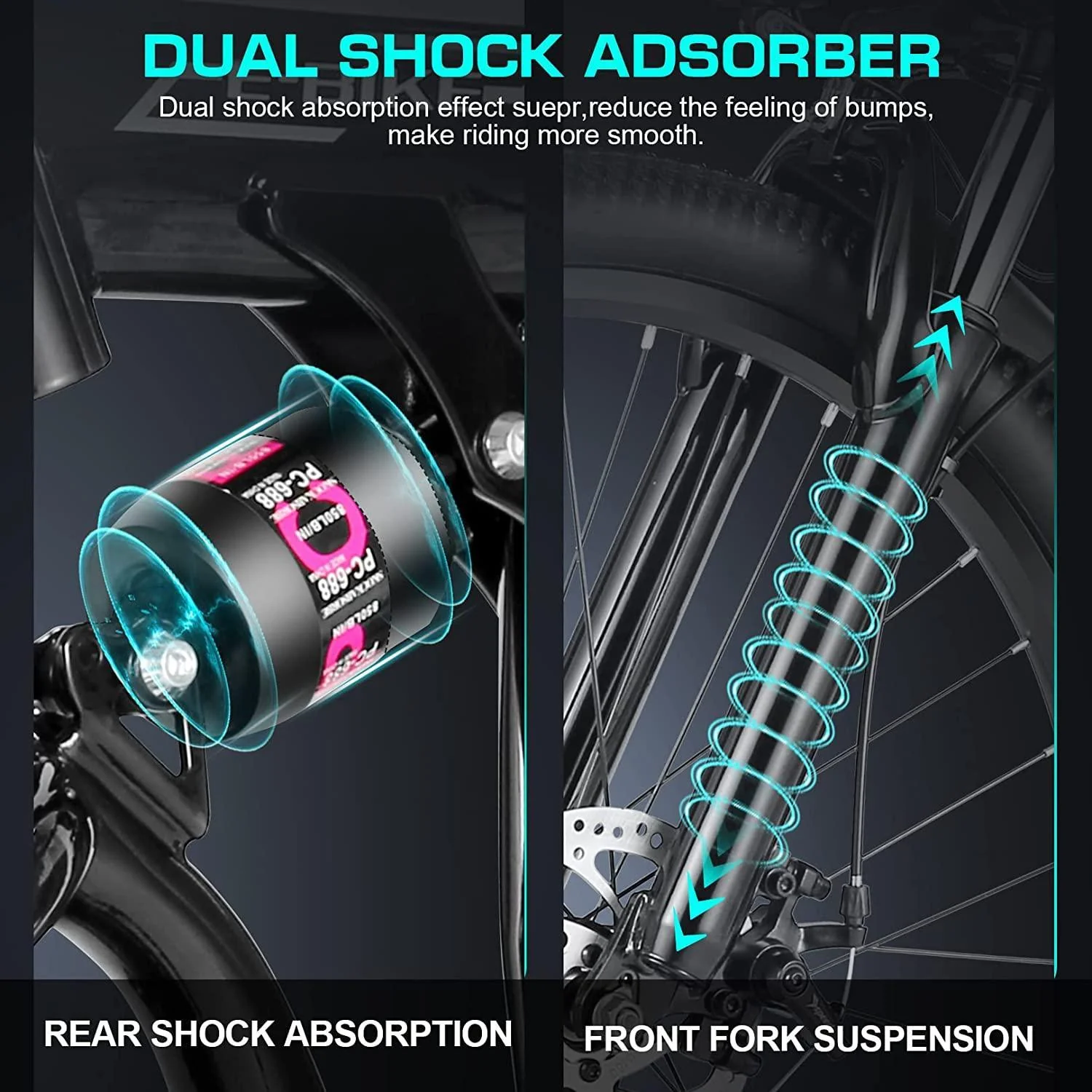 VIVI M026TGBUL Electric Bike Foldable Full Suspension Electric Mountain Bike SGS Certified to UL2849 - Image 10