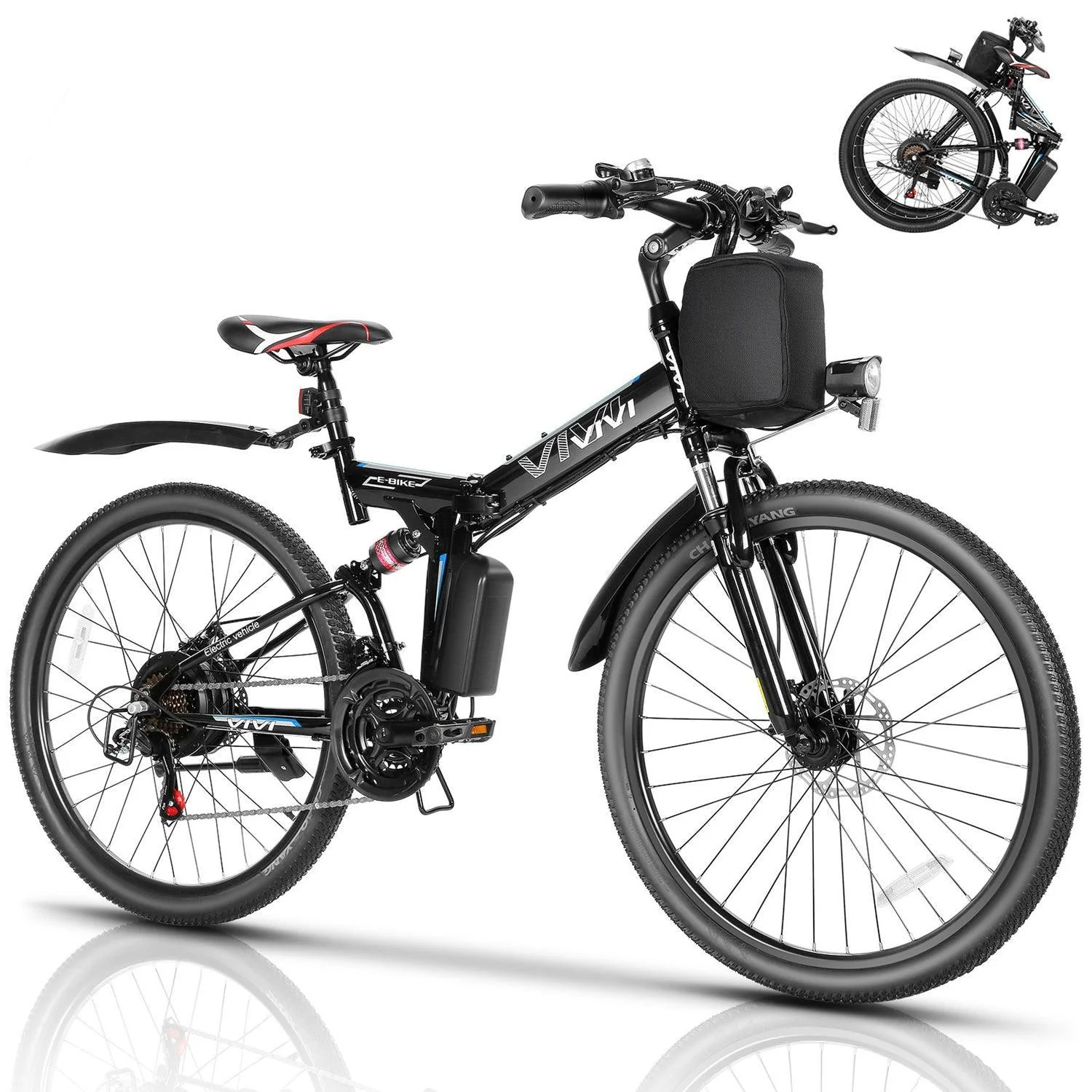 VIVI M026TGBUL Electric Bike Foldable Full Suspension Electric Mountain Bike SGS Certified to UL2849 - Image 19