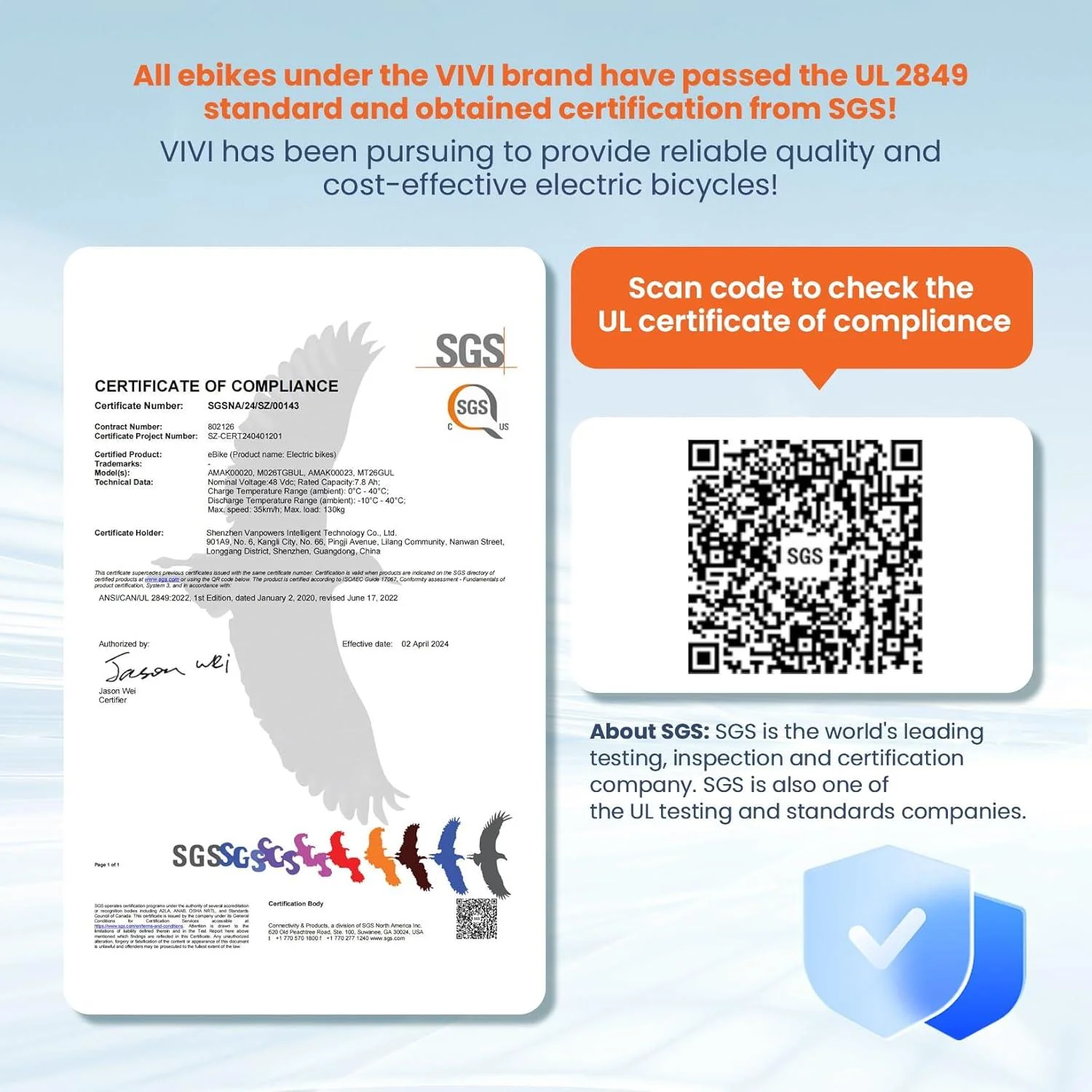 VIVI M026TGBUL Electric Bike Foldable Full Suspension Electric Mountain Bike SGS Certified to UL2849 - Image 3