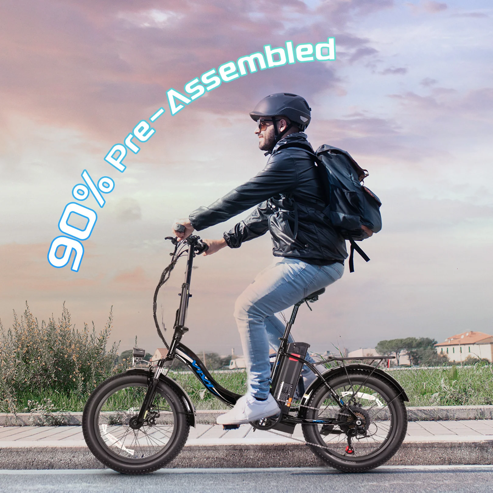 VIVI MT20UL Electric Bike 3.0" Fat Tire Folding Electric Bike SGS Certified to UL2849 - Image 10