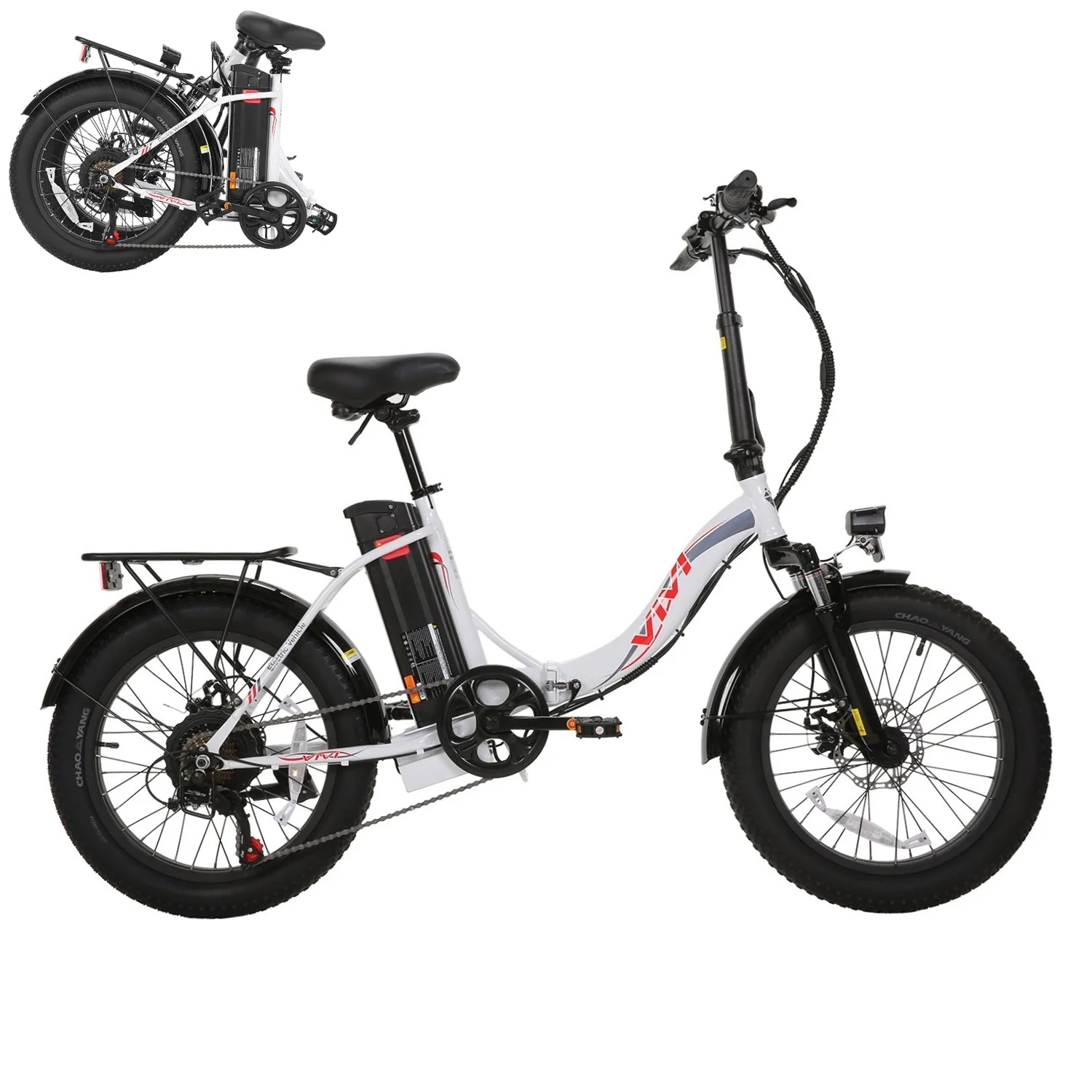 VIVI MT20UL Electric Bike 3.0" Fat Tire Folding Electric Bike SGS Certified to UL2849 - Image 16