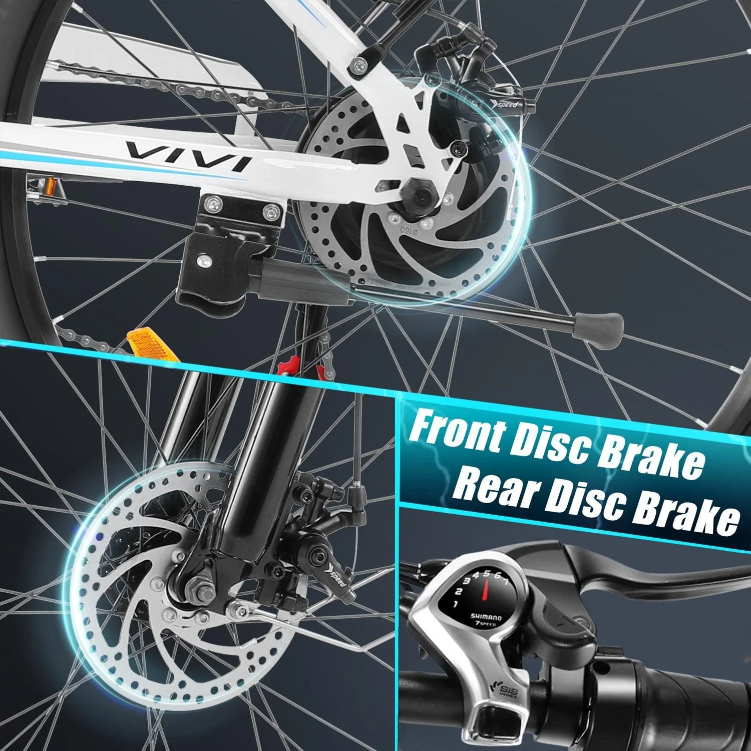 VIVI MT26GUL Electric Bike Rambler Electric Commuter Bike SGS Certified to UL2849 - Image 9