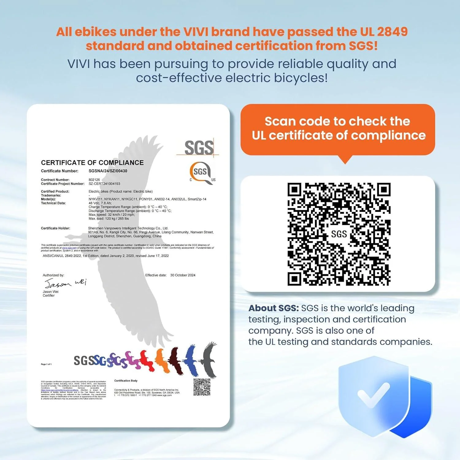 VIVI PONY01 Electric Bike Commuter Mini Electric Bike SGS Certified to UL2849 - Image 3