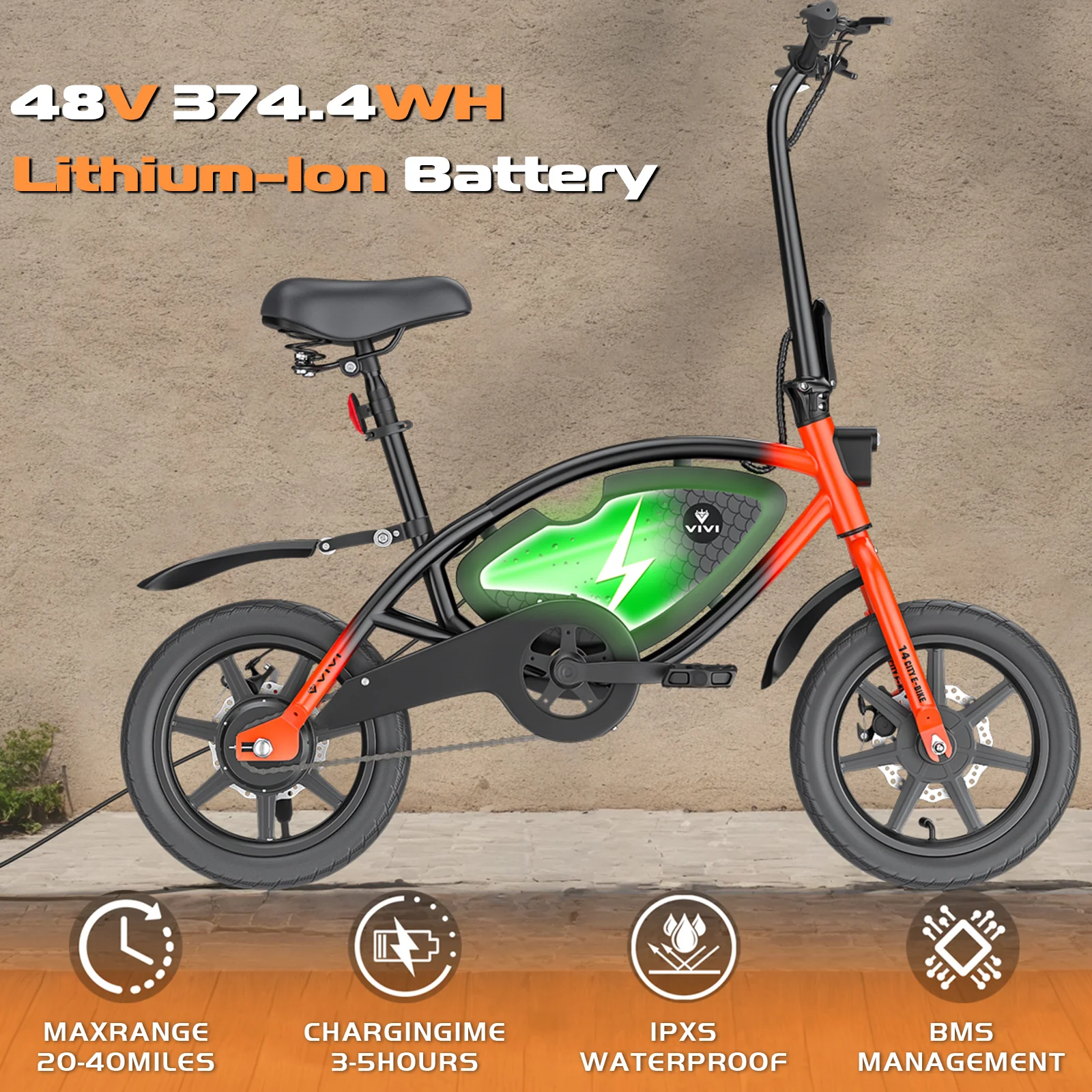 VIVI PONY01 Electric Bike Commuter Mini Electric Bike SGS Certified to UL2849 - Image 5